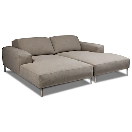 2-Seat Pit Style Sectional Sofa